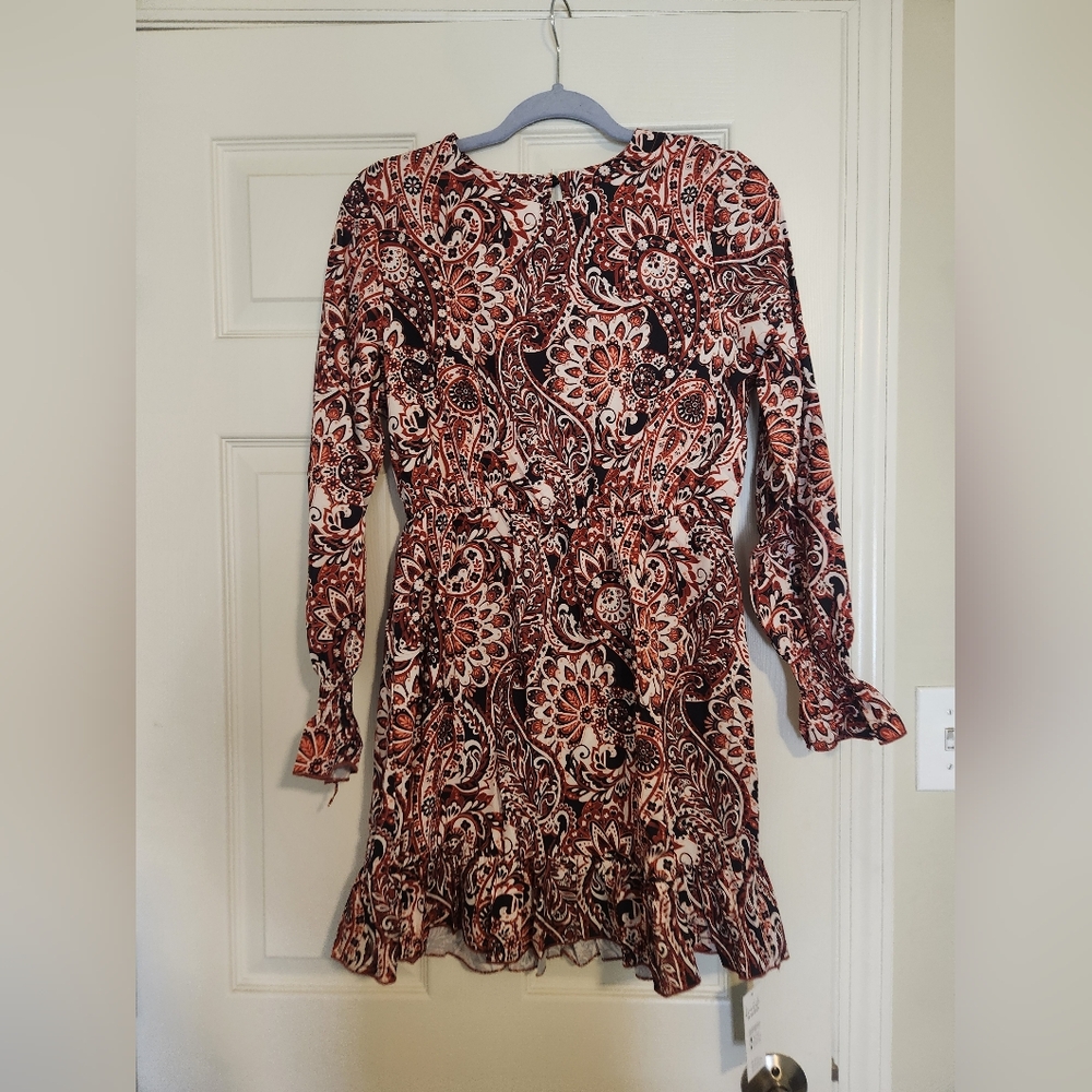 Cupshe Floral Long Sleeve Dress - Red and Black